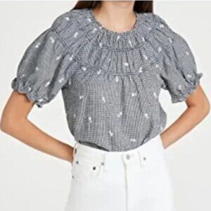 Madewell Black and White Gingham Blouse